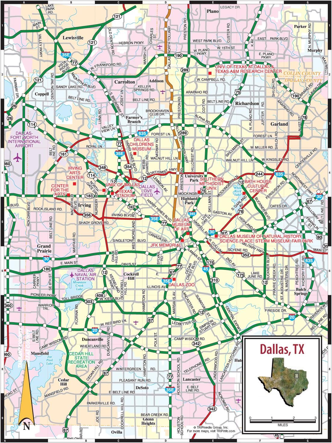 Dallas Straßenkarte