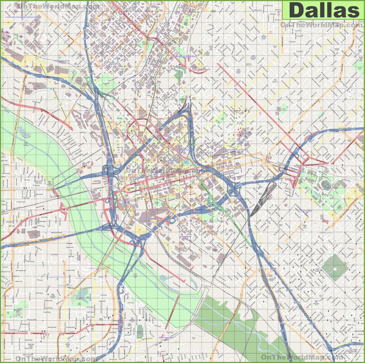 Dallas Straßenkarte
